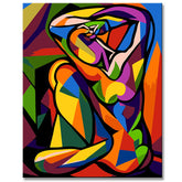 Painting by Numbers - Yoga picture of a woman in Picasso style
